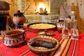 Traditional Bulagrian food on table