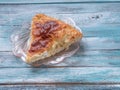 Traditional Bulgarian dish Banitsa on a wooden table Royalty Free Stock Photo