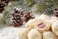 Traditional bulgarian homemade cookies with turkish delight filling, called Royalty Free Stock Photo