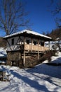 Traditional bulgarian house during the winter , Etar, Gabrovo, Bulgaria Royalty Free Stock Photo