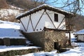 Traditional bulgarian house during the winter , Etar, Gabrovo, Bulgaria Royalty Free Stock Photo