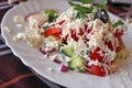 Traditional Bulgarian salad - shopska salad Royalty Free Stock Photo