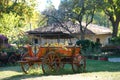 Traditional Bulgarian wagon with wooden wheels Royalty Free Stock Photo