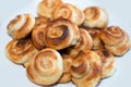 Traditional Bulgarien Cheese Pie spiral phyllo pastry.Serbian and Bosnian burek. Bulgarian banitsa. Turkish borek. Greek tiropita Royalty Free Stock Photo