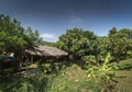 Traditional bungalow in tropical fruit farm plantation near kampot cambodia