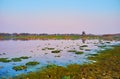 Boats on Taungthaman Lake, Amarapura, Myanmar Royalty Free Stock Photo