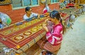 Traditional Burmese tapestries, Mandalay, Myanmar Royalty Free Stock Photo