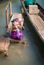 Traditional Burmese washing in lake water