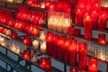 BARCELONA, SPAIN - MAY 15, 2017: Traditional burning candles in the catholic church of San Agustin in Barcelona