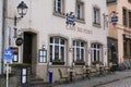 A traditional cafe in a little village of Vianden, Luxembourg Royalty Free Stock Photo