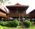 Traditional Cambodian wooden house Royalty Free Stock Photo