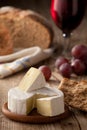 Traditional Camembert cheese with homemade bread