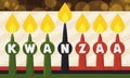 Traditional Candles for Kwanzaa Celebration in Flat Style, Vector Illustration