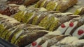 Traditional cannoli siciliani with ricotta cheese