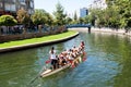 Traditional canoe marathon race over Porsuk river in Eskisehir, Turkey