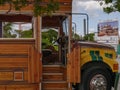 Traditional Caribbean bus parked in Willemstad Royalty Free Stock Photo