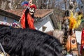 traditional carnival masks from Salzeda de Caselas, Ranchos and Cabaleiros. Galicia, Spain Royalty Free Stock Photo