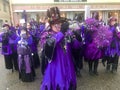 Traditional carnival in South Germany - Swabian-Alemannic Fastnacht. A local group is performing traditional Guggenmusik