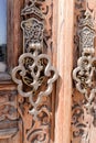 Traditional carved wooden column, Uzbekistan, Tashkent. Central Asia culture