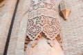 Traditional carved wooden column, Uzbekistan, Tashkent. Central Asia culture