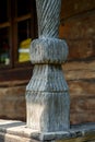 Traditional carved wooden pillar Royalty Free Stock Photo