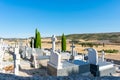 traditional catholic cemetery with granite pantheons