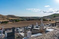 traditional catholic cemetery with granite pantheons