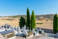 traditional catholic cemetery with granite pantheons