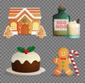 Traditional Christmas treats illustration set