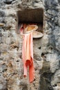 Traditional cave grave carved in the rock at Suaya . Tana Toraja, South Sulawesi, Indonesia Royalty Free Stock Photo