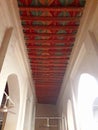Traditional ceiling made of palm tree tranks and branches of Nerium oleander