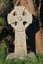 Evening Light on Traditional Celtic Cross at Historic St. Kintigern Cemetery at Hoddom Bridge, Dumfries and Galloway, Scotland, UK