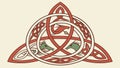 Traditional Celtic Triquetra Knotwork Symbol Design, vector design Generative AI Royalty Free Stock Photo