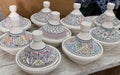 Traditional ceramic craft. Artisanal Moroccan pottery. Fes, Morocco. Africa Royalty Free Stock Photo