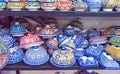 Traditional ceramic pottery Morocco bazaar Royalty Free Stock Photo