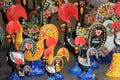 Traditional Ceramic Roosters, souvenir for tourists, seen in Lisbon, Portugal Royalty Free Stock Photo