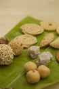 Traditional Ceremonial Indian Sweets and Snacks from India Royalty Free Stock Photo