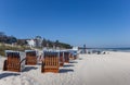 Traditional chairs on the beach of Binz on Rugen island Royalty Free Stock Photo