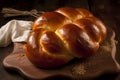 Traditional challah bread baked. Generate Ai