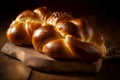 Traditional challah bread. Generate Ai