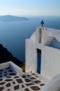 Traditional chapel. Imerovigli, Santorini, Cyclades islands. Greece Royalty Free Stock Photo