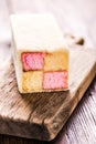 Traditional check Battenberg cake