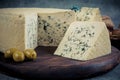 Traditional cheese with blue mold. Royalty Free Stock Photo