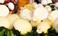 Traditional cheese, ricotta, caciotta Royalty Free Stock Photo