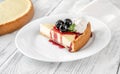 Traditional cheesecake wedge