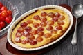 Traditional cherry clafoutis, contains pits of the cherries Royalty Free Stock Photo