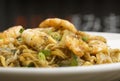 Traditional chicken yakisoba. Yakisoba, Stir-fried noodles with shrimps and vegetables