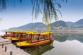 Traditional china boat on a lake