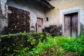 Traditional China residential door and brick wall