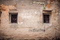 Traditional China residential door and brick wall